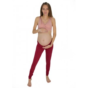 Легінси  для вагітних трикотаж Червоні ( під живіт )